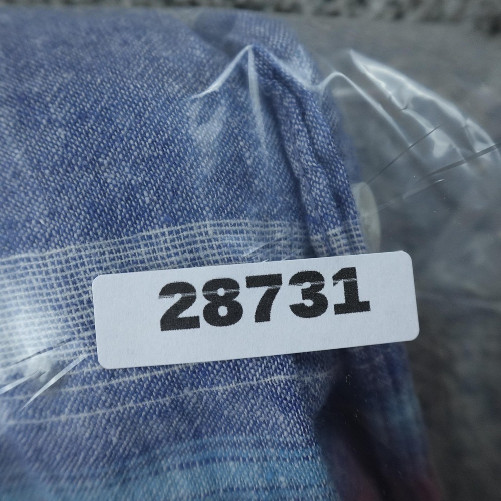 Hollister Shirt Mens M Blue Striped Linen Cotton Chambray Long Sleeve Button Up - Picture 9 of 9
